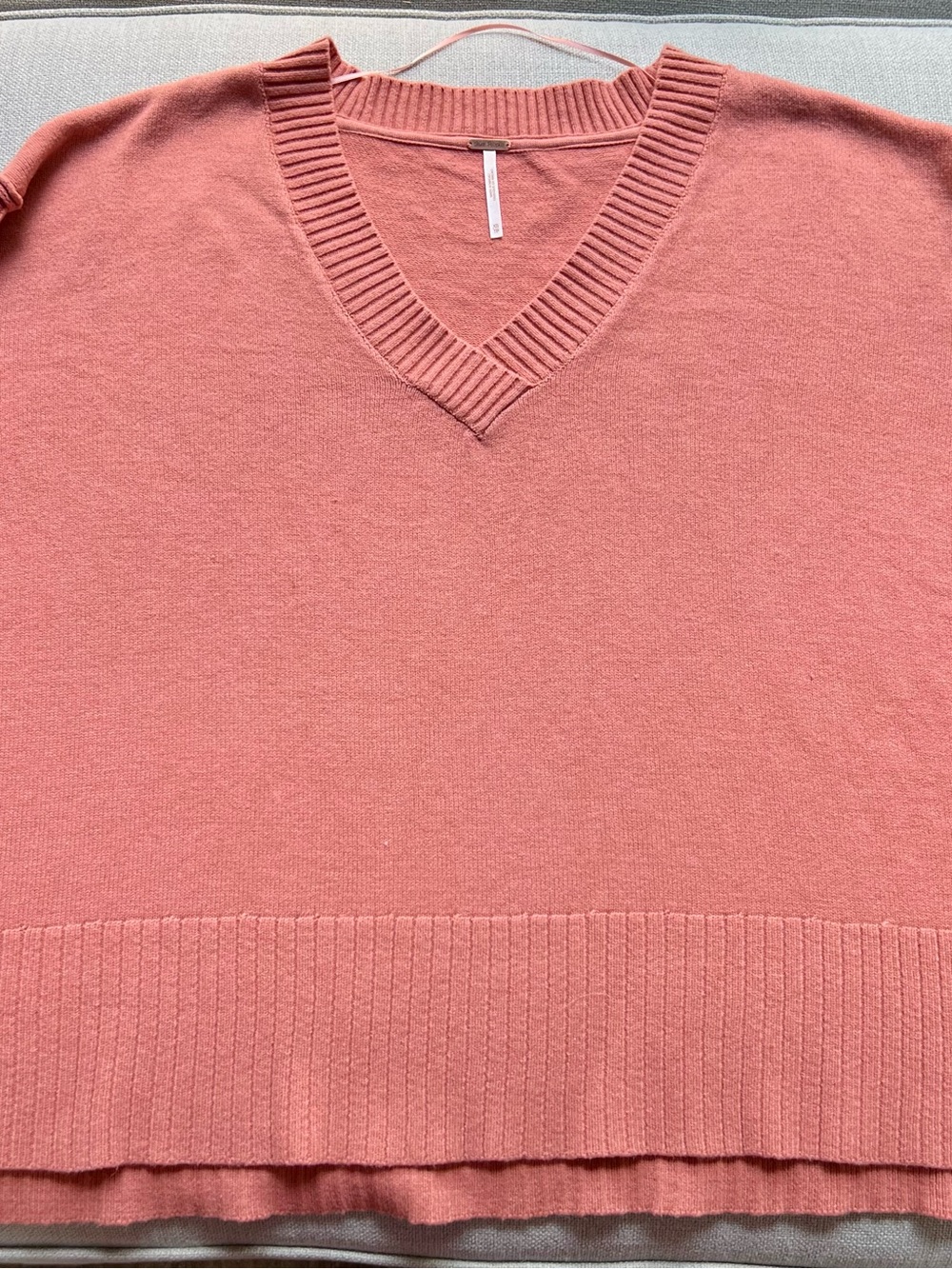NWOT Free People Coral V-Neck Sweater